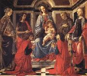 Sandro Botticelli The Madonna and Child Enthroned,with SS.Mary Magdalen,Catherine of Alexandria,John the Baptist,Francis,and Cosmas and Damian china oil painting artist
